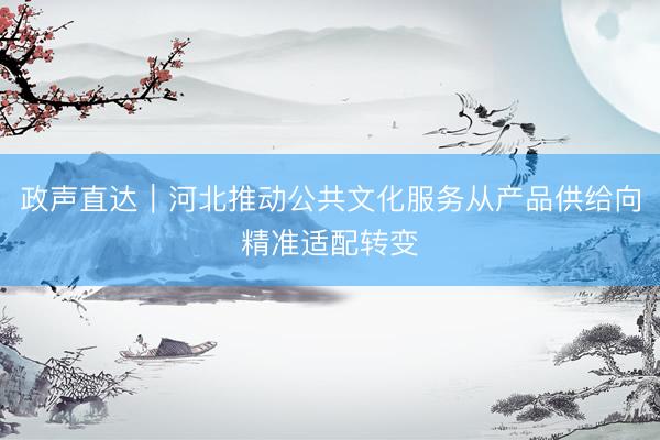 政声直达｜河北推动公共文化服务从产品供给向精准适配转变