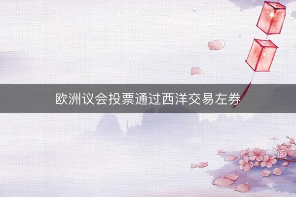 欧洲议会投票通过西洋交易左券