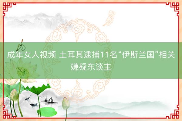 成年女人视频 土耳其逮捕11名“伊斯兰国”相关嫌疑东谈主