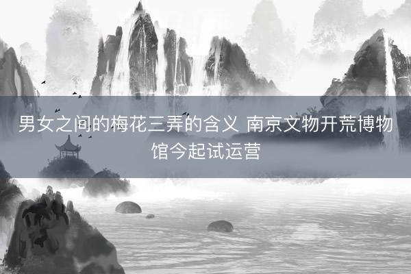 男女之间的梅花三弄的含义 南京文物开荒博物馆今起试运营