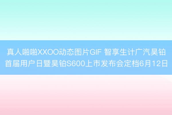 真人啪啪XXOO动态图片GIF 智享生计广汽昊铂首届用户日暨昊铂S600上市发布会定档6月12日