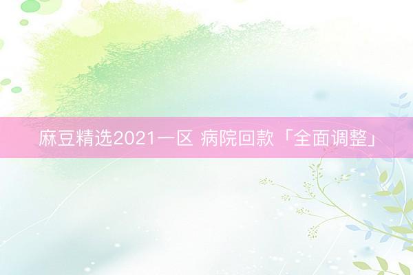 麻豆精选2021一区 病院回款「全面调整」